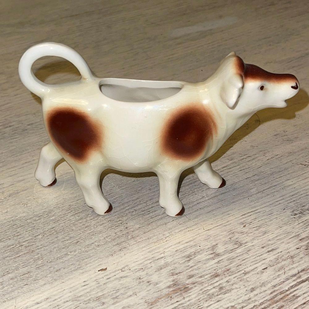 Vintage Goebel West Germany Brown and Cream Ceramic Mooing Cow Creamer